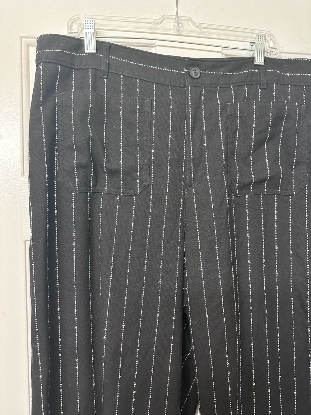 LOFT Palmer Wide Leg Curvy Pants – Size 16 - Pinstripe - Picture 4 of 9